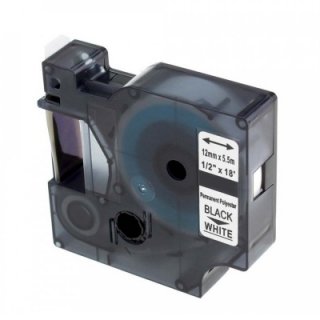 Dymo 18483, 12mm x 5, 5m černý tisk / bílý podklad, polyester